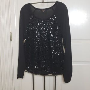 Ella Moss size S black sequin top